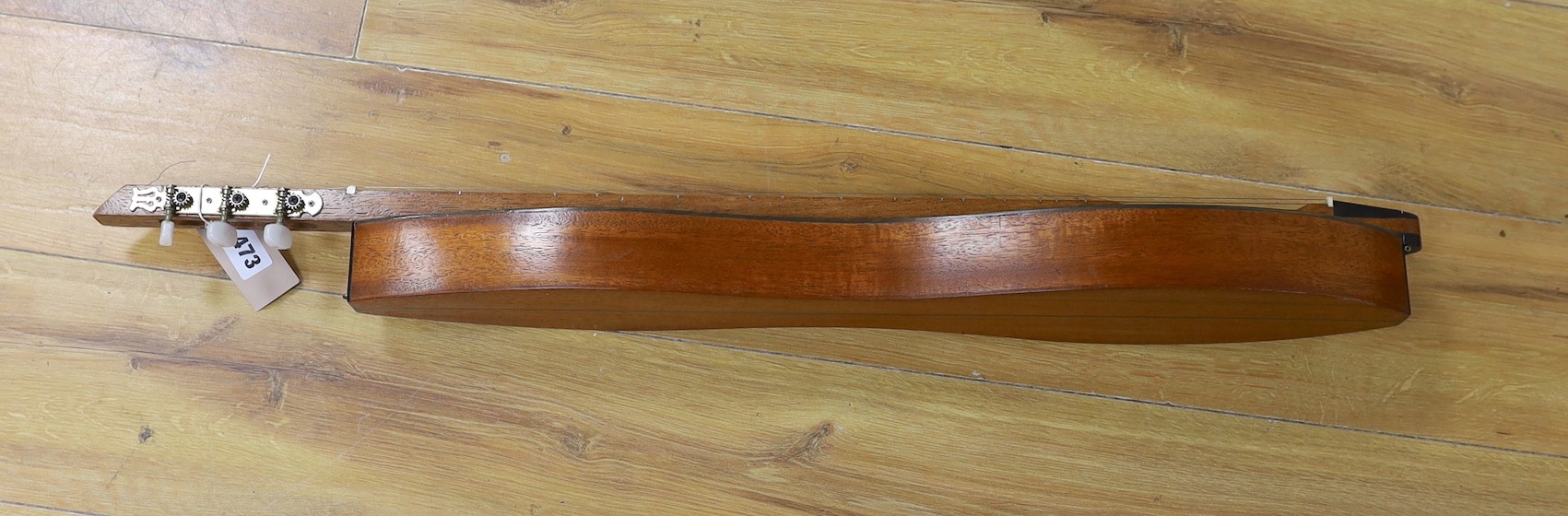Appalachian Mountain dulcimer, three string, made by John Degay of Degay Guitars, 82cms high